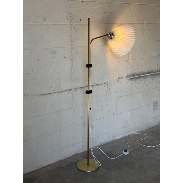 Mid-Century Modern Brass Floor Lamp With Adjustable Swing Arm Danish Mid-Century Modern 1960s For Sale - Image 3 of 10