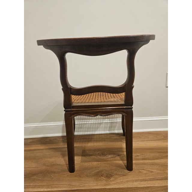 Brown 1950s Italian Hand Caned Yoke Back Chair For Sale - Image 8 of 10