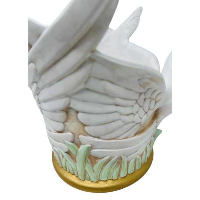 Vintage 1990s Ceramic Dove Planter | Hand-Painted Hobbyist Piece | Double Doves With Wings | Retro Home Decor | Unique Bird Sculpture Vase For Sale In Tampa - Image 6 of 11