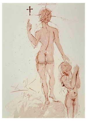 Salvador Dali, Asperges me Hyssopo et Mundabor, Lithograph, 1964