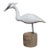 Hand-Carved White Heron Sculpture on Natural Wood Base by Roe For Sale