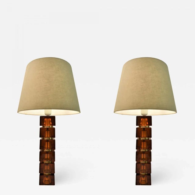 Art Glass Table Lamps by Carl Fagerlund for Orrefors, Set of 2 For Sale - Image 13 of 13
