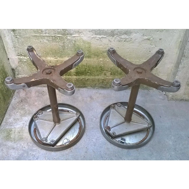 Set of Vintage Italian Industrial Metal Stools, 1930s For Sale - Image 4 of 5