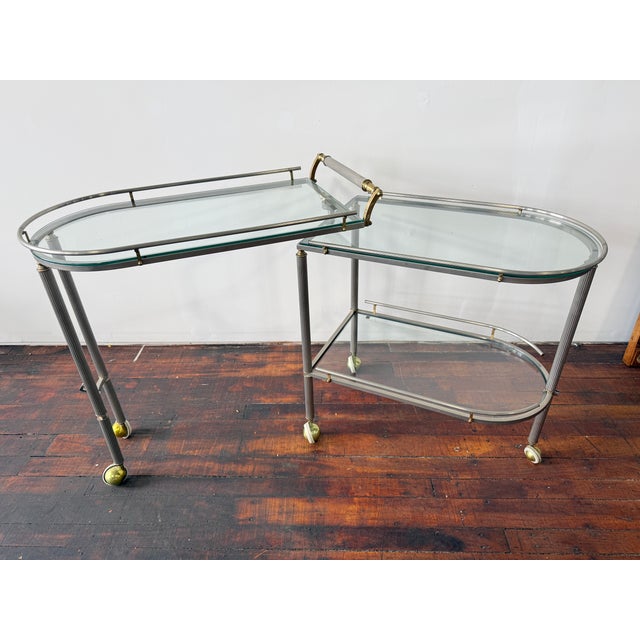 French Extending Bar Cart, Maison Jansen Manner, Mid-20th Century For Sale In Providence - Image 6 of 10