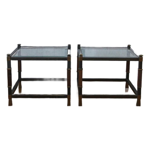 Pair of Mid-Century Modern Side Tables in the Style of Maison Jansen For Sale