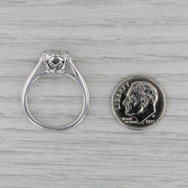 0.96ctw Diamond Cluster Engagement Ring 14k White Gold Size 7.5 Cathedral Band, Size 7.5 For Sale In Greensboro - Image 6 of 8