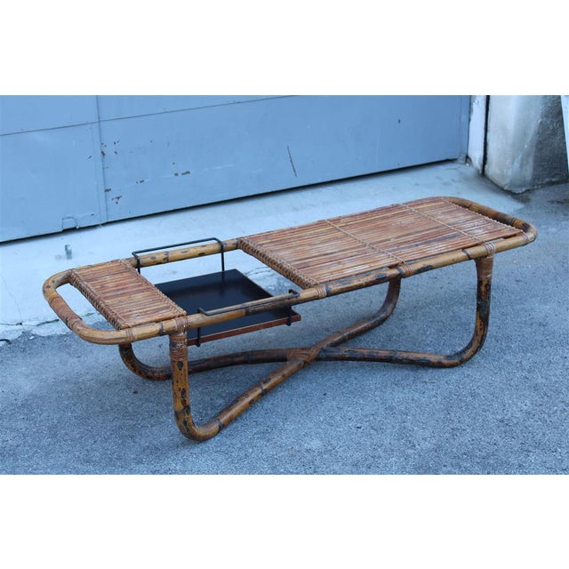 Black Bamboo Cocktail Table by Tito Agnoli, 1950s For Sale - Image 8 of 18