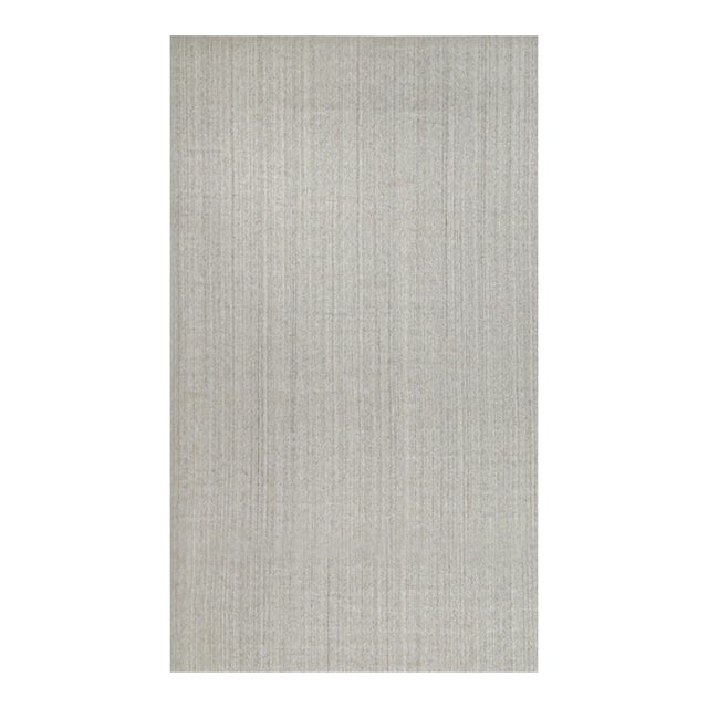 2010s Rug & Kilim’s Modern Rug in Solid Gray and Off-White Striae - 11x19 For Sale
