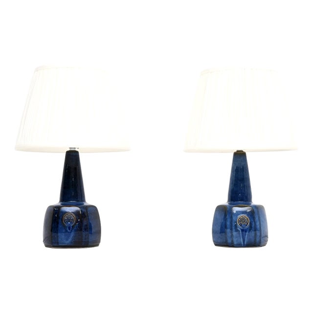 Vintage Danish Ceramic Table Lamps by Einar Johansen for Soholm, 1960, Set of 2 For Sale