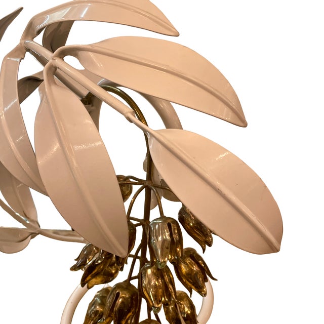 1970s White and Gilt Wisteria Lamp by Hans Kögl, 1960s For Sale - Image 5 of 8