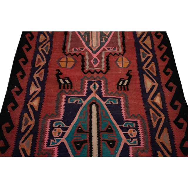 Mid-20th Century Vintage Kilim Runner Rug 4' X 10' 1''. For Sale - Image 11 of 13
