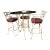 Timmerman Pale Yellow Wrought Iron & Glass Top Round Patio Bistro Bar Set W/ 3 Swivel Stools For Sale