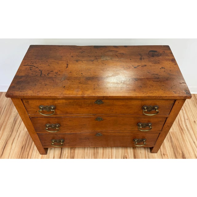 Antique Three Drawer Commode Chest For Sale - Image 4 of 11