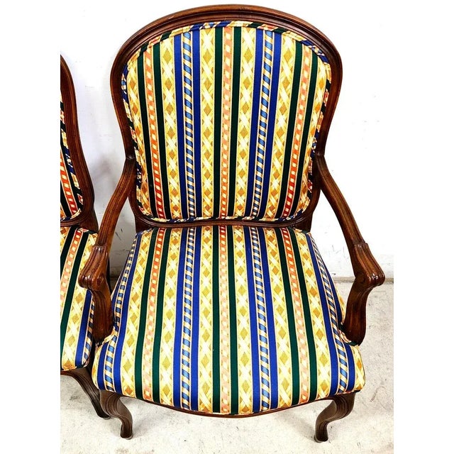 French Provincial French Provincial Dining Chairs Vintage Set of 6 For Sale - Image 3 of 12