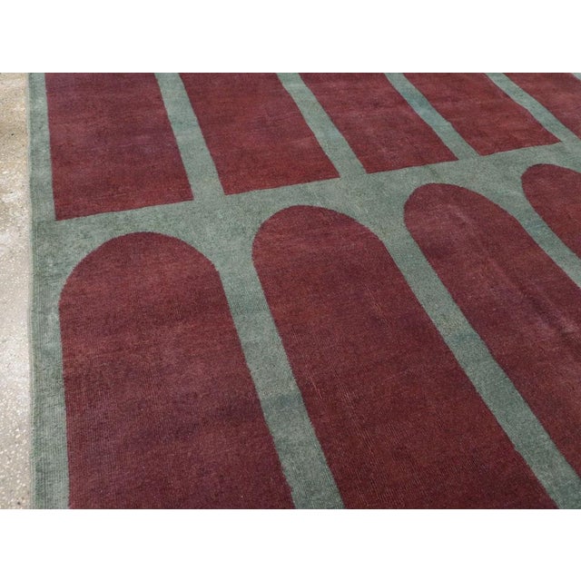 Galerie Shabab Collection Mid-20th Century Turkish Art Deco Style Carpet For Sale - Image 4 of 9