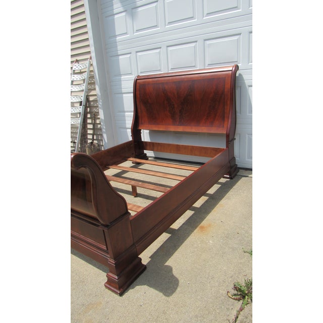 1980s Lane Cherry Sleigh Queen Bed Bedframe Designer For Sale - Image 5 of 9