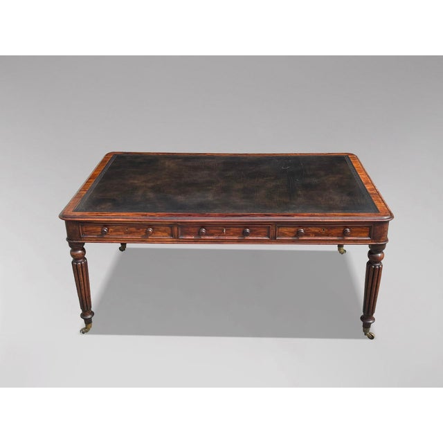 Antique Mahogany Partners Library Table from W. Priest, 1790 For Sale - Image 14 of 16
