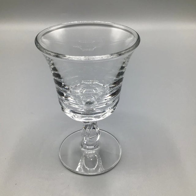1960s Vintage Fostoria "Century” Pressed Glass Wine Glasses-Set of 12 For Sale - Image 5 of 13