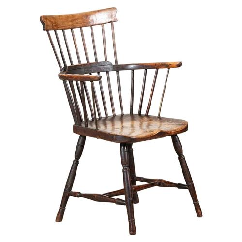 19th Century English Vernacular Yew & Fruitwood Stick Back Windsor Chair, 1800s For Sale - Image 15 of 15