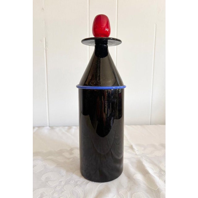 Lino Tagliapietra 1985 Postmodern Lino Tagliapietra & Marina Angelin for Effetre Murano Glass Decanter, Signed For Sale - Image 4 of 14