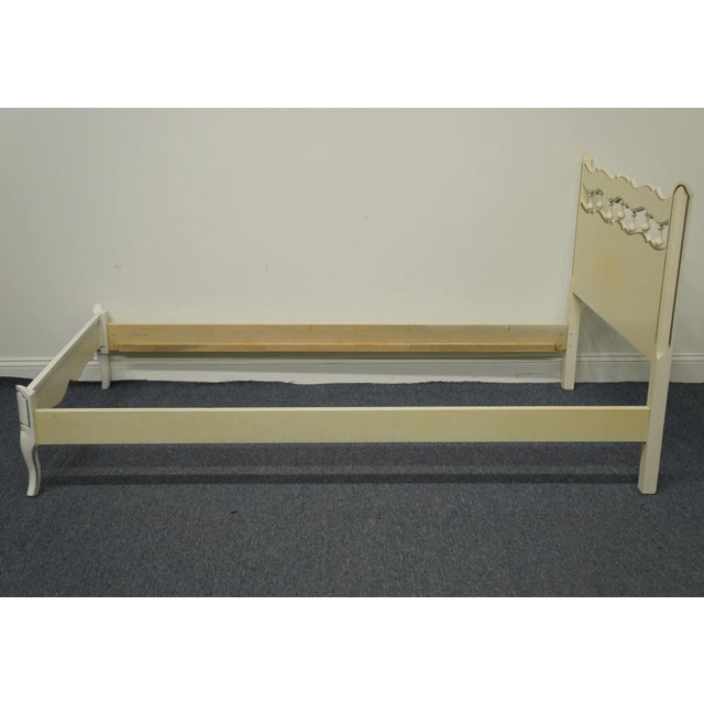 Thomasville Thomasville Furniture Cream / Off White Painted French Provincial Twin Size Bed For Sale - Image 4 of 7