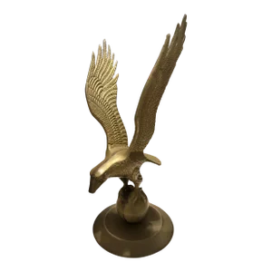 Vintage Brass Eagle in Flight Figurine