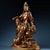 1980s Painted Gilt‑Bronze Water‑Moon Guanyin Statue, Chinese Free‑Seated Avalokiteshv Figure For Sale - Image 5 of 10