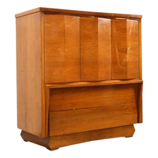 Sculptural Atomic Style Mid-Century Modern 5-Drawer Highboy Dresser, C. 1960s For Sale