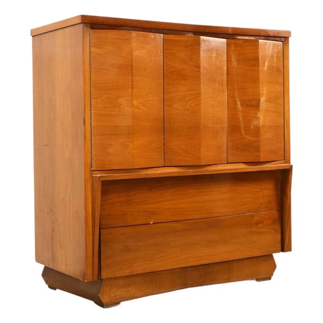 Sculptural Atomic Style Mid-Century Modern 5-Drawer Highboy Dresser, C. 1960s For Sale