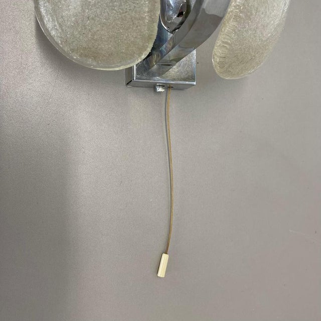 Large Murano Ice Glass Wall Light Sconce from SÖLKEN Leuchten, Germany, 1970s For Sale - Image 6 of 18