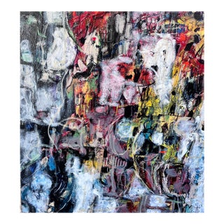 Obsession 19--Abstract Painting on Stretched Canvas, 48"x48"x 1.5"- For Sale
