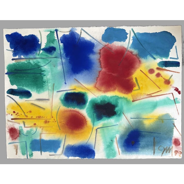 James McCray Expressionist Watercolor Painting, 1985, Signed, #1, 22¼” X 31” For Sale - Image 9 of 9