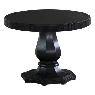 Vintage Danish Round Art Deco Console Table in Ebonized Oak, 1930s For Sale