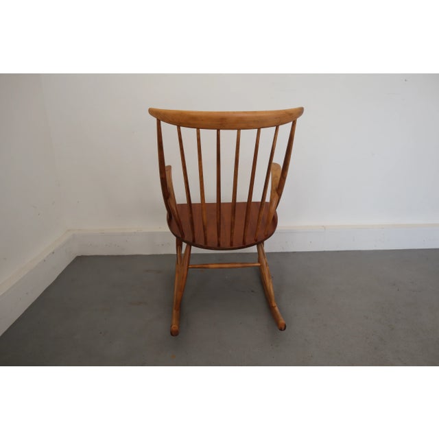 Mid-Century Rocking Chair by Illum Wikkelsø for Niels Eilersen For Sale - Image 8 of 18
