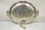 Mid 20th Century Large Victorian Style Oval Silver Plated Serving Platter Tray Raised on Feet For Sale - Image 10 of 12