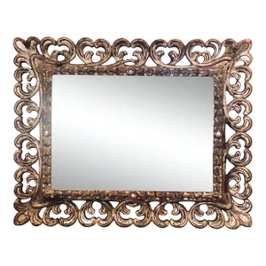 French Hollywood Regency Silver Leaf Wall / Console / Pier Mirror, Distressed