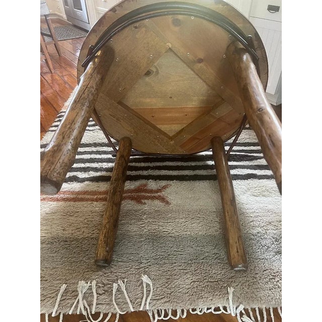 Red Round Accent/Game Table Painted Red W/Checker Board Top For Sale - Image 9 of 10
