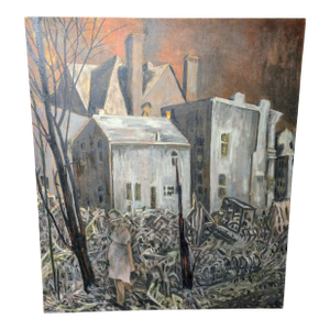 Nancy Patek Original Oil Painting "Brush Park" Detroit City Scape