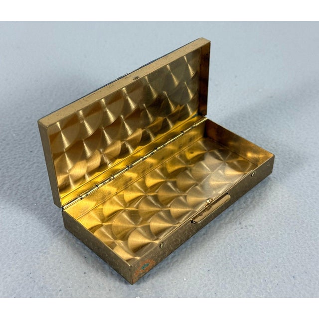 French Antique 19th Century French-Style Gilt Brass and Hand-Painted Enamel Courting Scene Box For Sale - Image 3 of 3