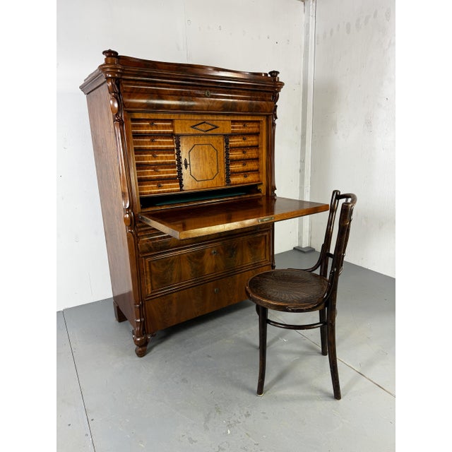 Biedermeier Oak and Mahogany Secretaire, 1860s For Sale - Image 18 of 18