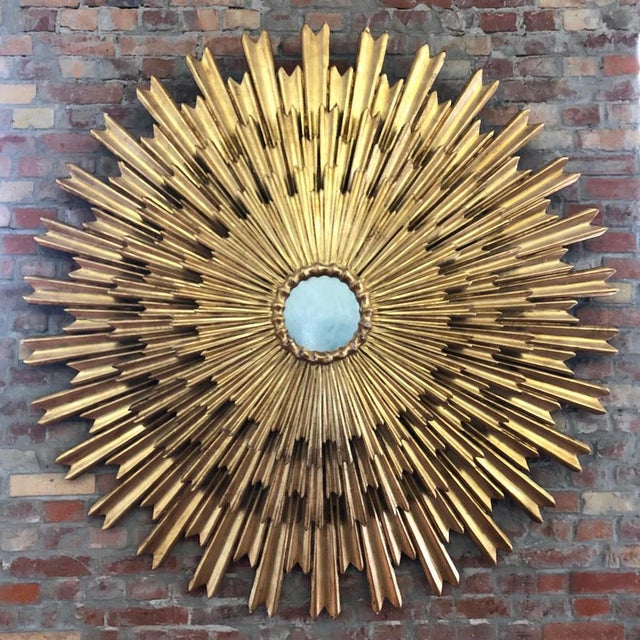 Large Gilded Triple Layered Sunburst Mirror, Spain, 1950s For Sale - Image 10 of 13
