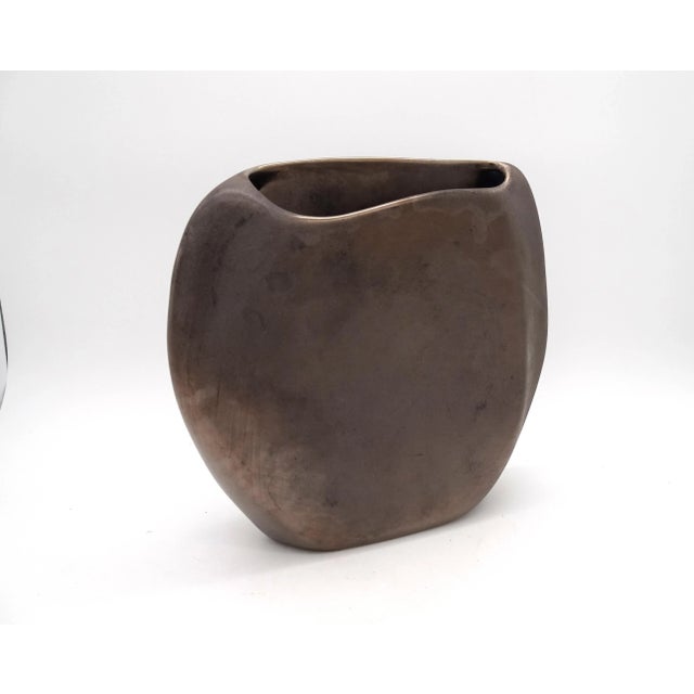 Free-Form Antracite Glazed Ceramic Vase by Max Idlas, 1970s For Sale - Image 10 of 16