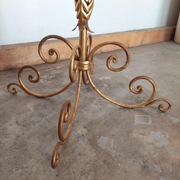 Gold Antique Floor Candlestick, 1900s For Sale - Image 8 of 17