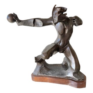 1980s Massive Claudio Nicoli Bronze Sculpture Mythological Figure, Icarus For Sale