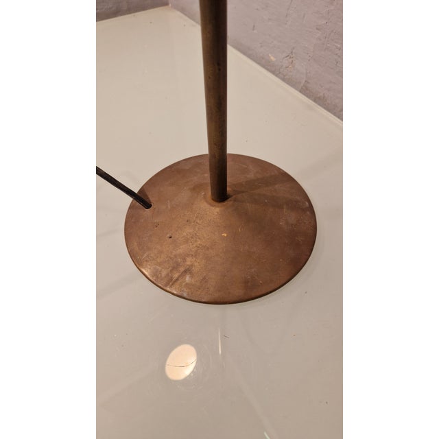 Brass Reading Lamp with Red Cone and Handle, 1950s For Sale - Image 11 of 17