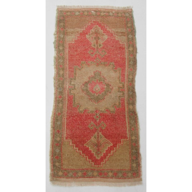 Vintage Wool Mini Turkish Rug For Sale - Image 4 of 4