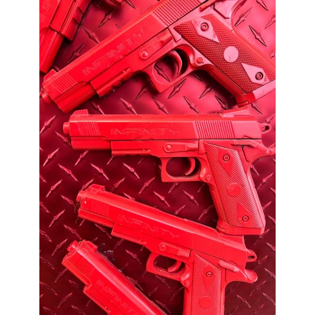 Sculpture Materials Charles Gitnick Heart of Guns Red Conceptual Mix Media 2024 For Sale - Image 7 of 17