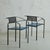 1990s Iron ‘Carrè Vi’ Chairs in Blue Leather by Fly Line, Italy 1990s For Sale - Image 5 of 11
