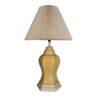 Vintage Italian Style Yellow Leviton Lamp For Sale
