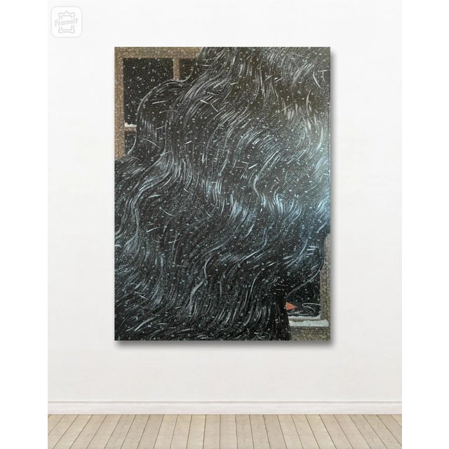 Abstract Michael Stamm Oil and Acyrlic Painting on Board Titled "Winter" 2015 For Sale - Image 3 of 4